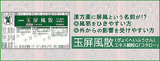 身体の表面に屏風を建てる!？玉屏風散エキス細粒G「コタロー」
